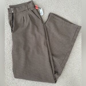 Houndstooth Wide-Leg Pants